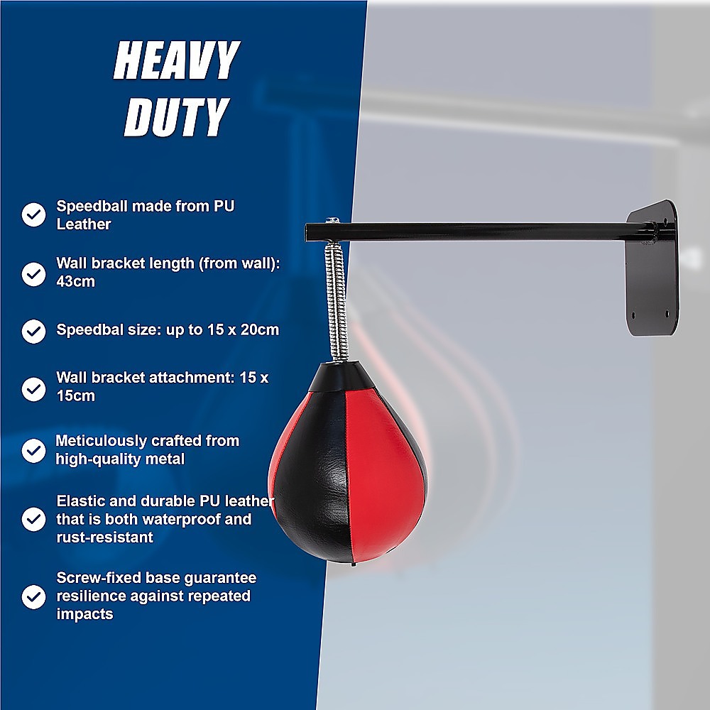Speed bag boxing punching bag wall mount for reflex training, used in boxing and martial arts workout routines.