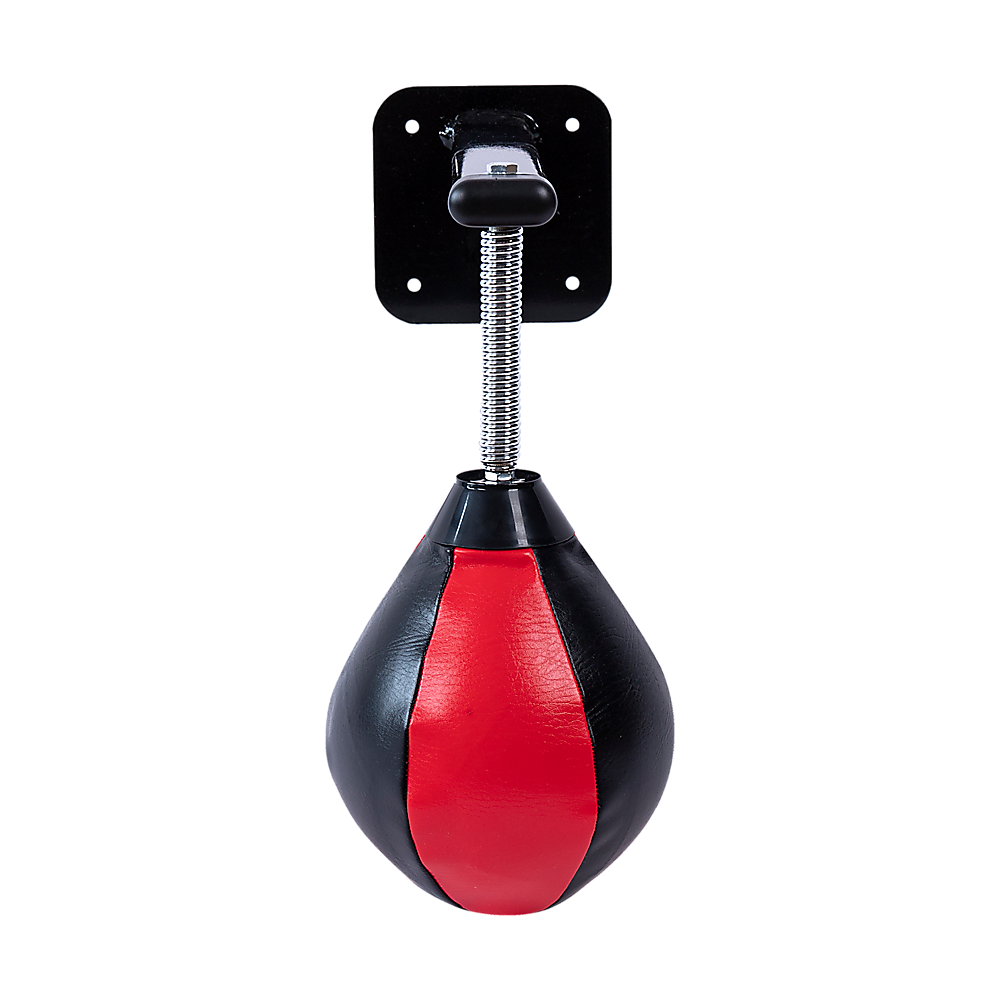 Wall hanging boxing punching bag speed training kit with wall mount bracket for stress relief and fitness workouts.