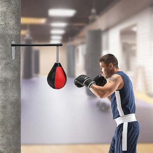 Wall hanging boxing punching bag speed training stress relief kit with wall mount bracket, suitable for boxing and martial arts fitness.