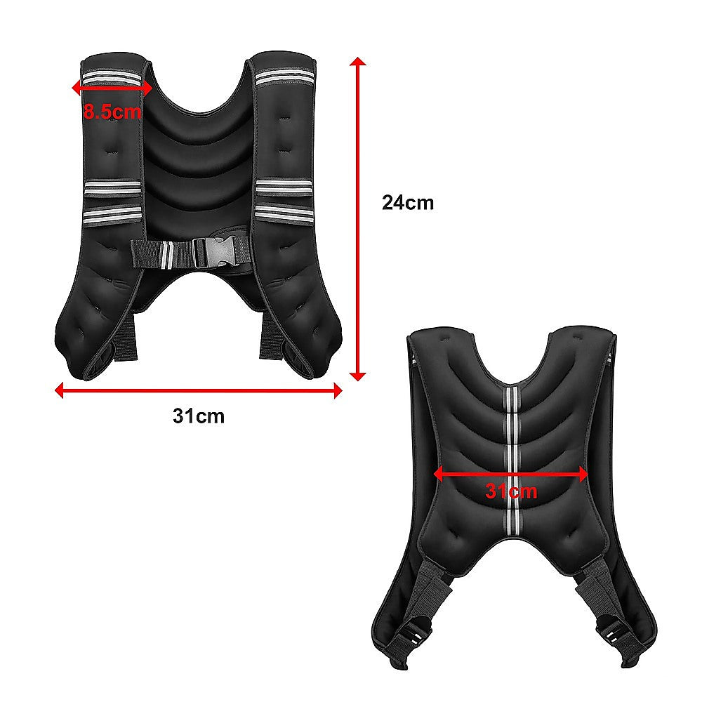 Online Fitness Depot 10kg weighted vest for gym exercise, fitness training, strength building, and weight loss workouts.