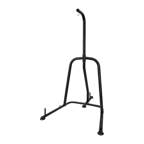 Single-station boxing punching bag stand by Online Fitness Depot for gym and martial arts training, sturdy metal frame with heavy bag attached.