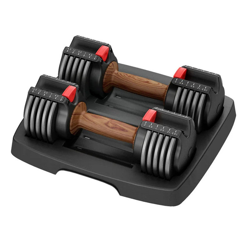 Adjustable NNEOBA dumbbell set for home fitness, featuring multiple weight plates and a compact handle for versatile workouts.