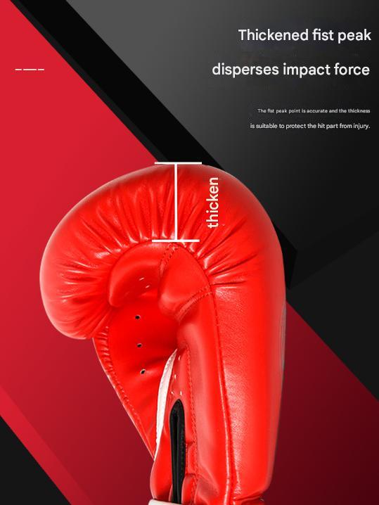Red and silver durable 10oz PU leather boxing gloves with padding and ventilation for training from Online Fitness Depot.