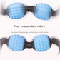 Purple Set of 2 Foam Roller Ring Leg Massagers with 2 Resistance Bands - Muscle Relief Kit