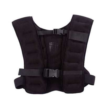Black adjustable weighted vest for strength training, running, and cardio fitness, 10kg, from Online Fitness Depot.