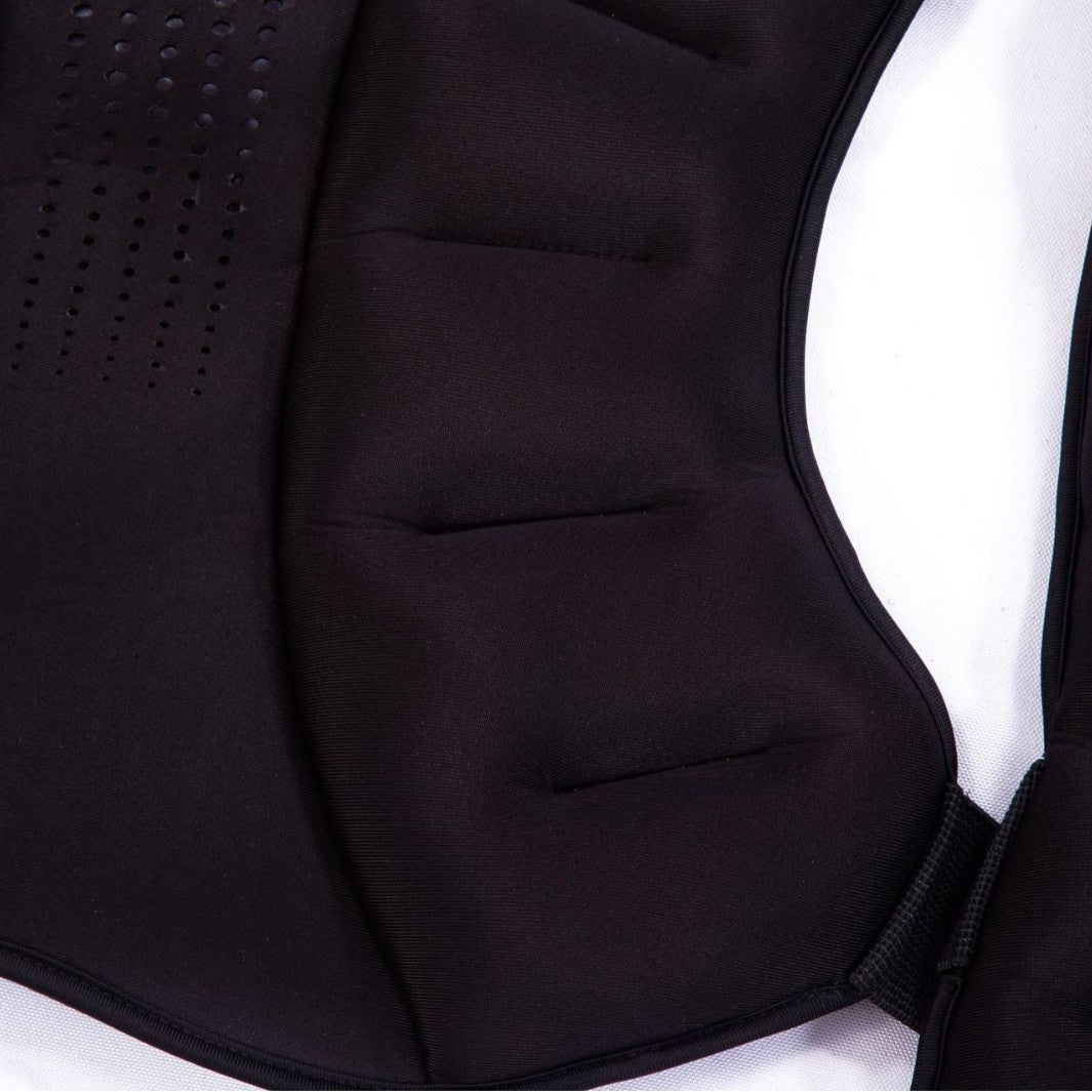Black premium adjustable weighted vest for strength training, running, and cardio fitness with 10kg weight from Online Fitness Depot.