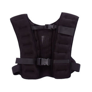 Black adjustable weighted vest from Online Fitness Depot with 5kg weight for strength, running, and cardio workouts
