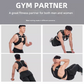 Black adjustable weighted vest by Online Fitness Depot for running and training, featuring reflective elements and 10kg weight.
