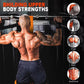 Black heavy-duty pull-up assist strap system with foam handles for adjustable resistance in gym and home workouts.