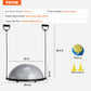 Gray 23-inch balance exercise ball with resistance bands, foot pump, and stability for full body workouts in home gym.