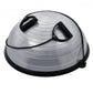 Gray 23-inch stability ball with resistance bands, foot pump, suitable for home gym workouts and full-body fitness training.
