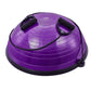 Purple 23-inch stability ball trainer with resistance bands and foot pump, ideal for full body workout and home gym fitness.