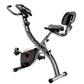Foldable VEVOR exercise bike with adjustable magnetic resistance, comfortable seat, LCD monitor, ideal for home gym indoor cycling.