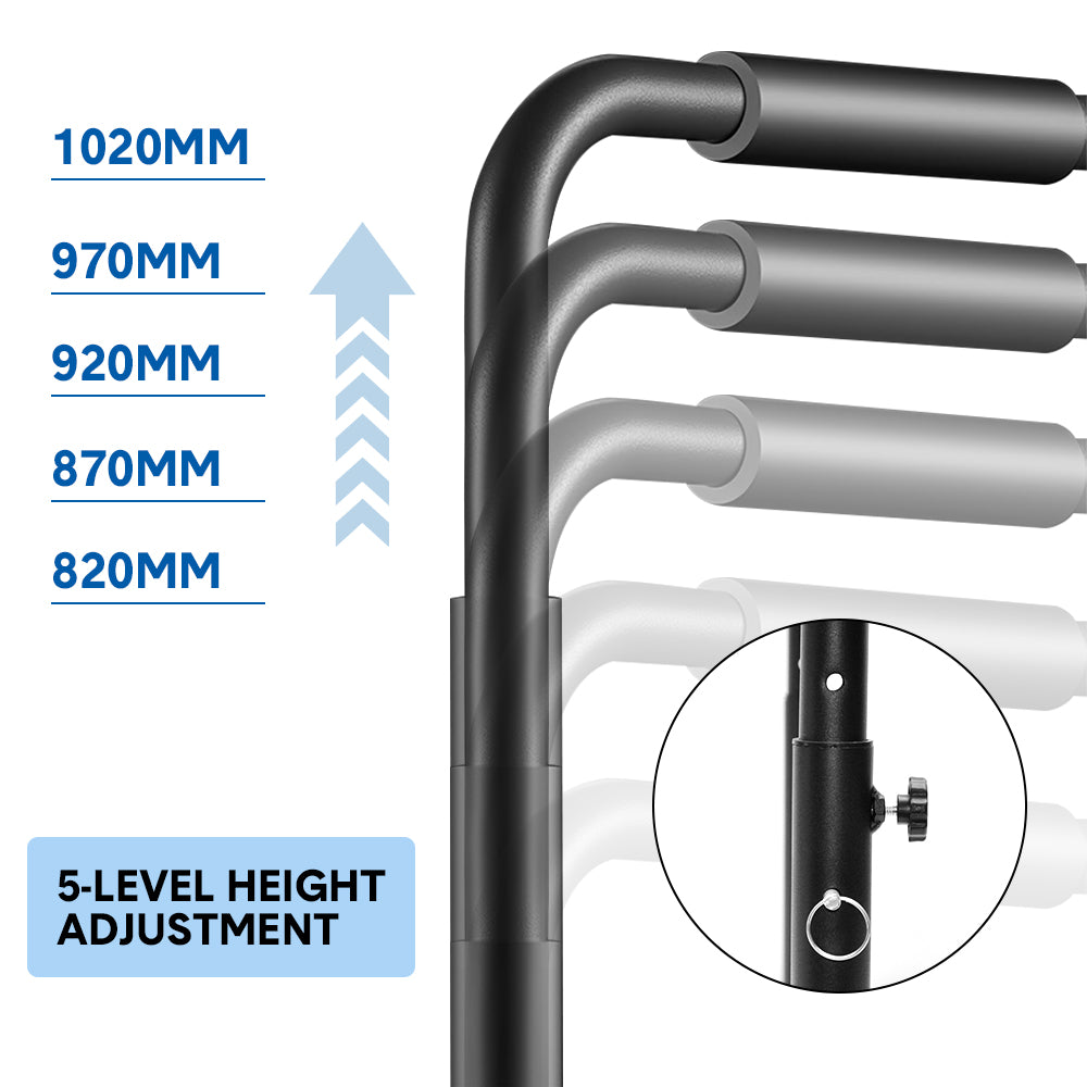 Set of 2 adjustable fitness dip bars for home gym, portable parallettes for calisthenics and strength training by Online Fitness Depot.