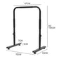 Set of two adjustable fitness dip bars for strength training and calisthenics, portable gymnastics equipment for home gyms.