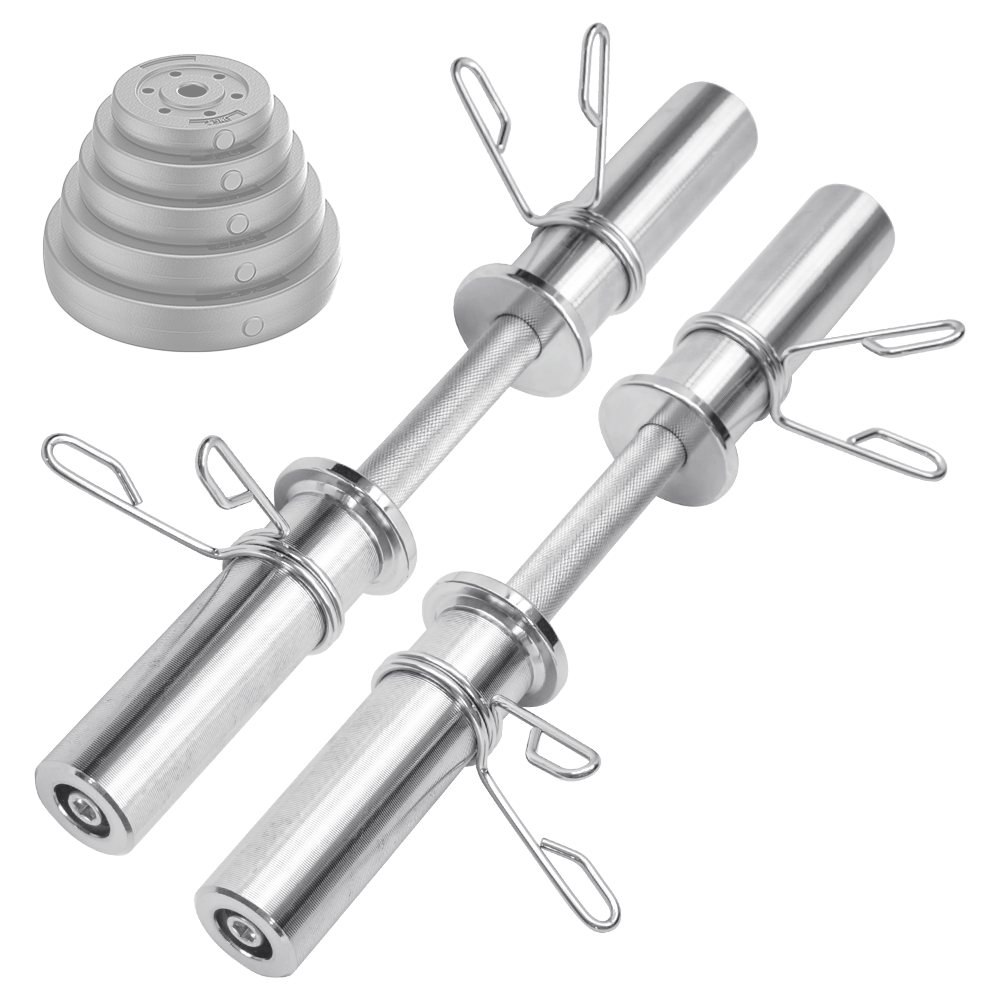 Olympic Barbell Bar 50cm heavy-duty steel dumbbell handles with spring collars, suitable for 2-inch Olympic weight plates and strength training