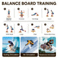 Wooden balance board with non-slip surface for core stability training, ideal for fitness, yoga, skateboarding, and snowboarding.